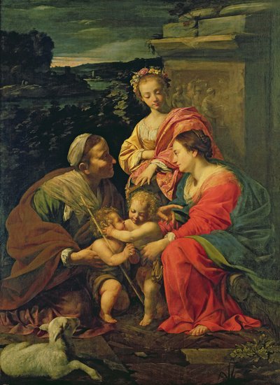 Die Jungfrau und das Kind mit der hl. Elisabeth, dem kleinen hl. Johannes und der hl. Katharina, ca. 1624-26 von Simon Vouet